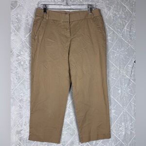 J.Crew 4P City Fit Cocktail Capri Stretch Khaki Cropped Pants